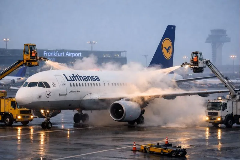 Winterwetter sorgt für Verspätungen am Flughafen Frankfurt