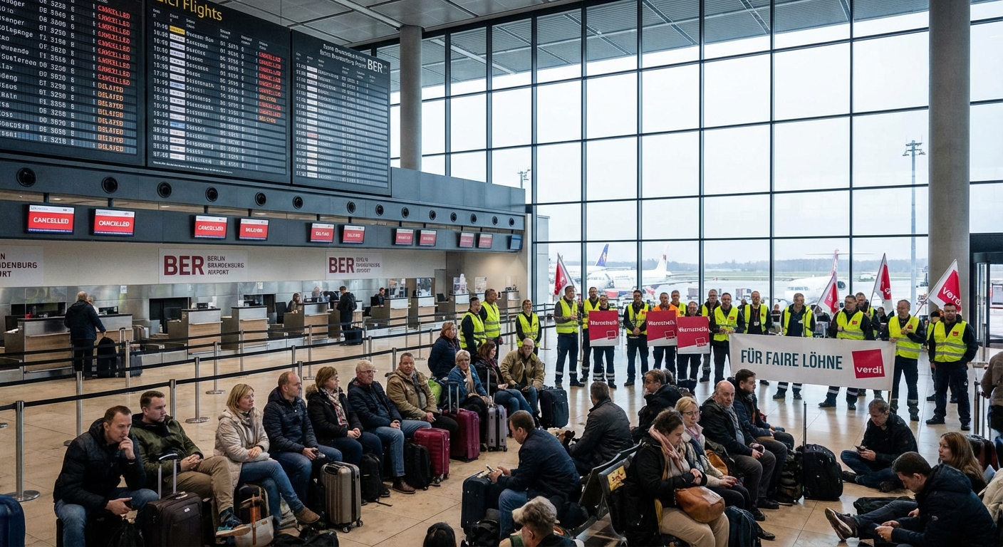 Warnstreik am BER: Flughafen Berlin Brandenburg bleibt am 18. März geschlossen